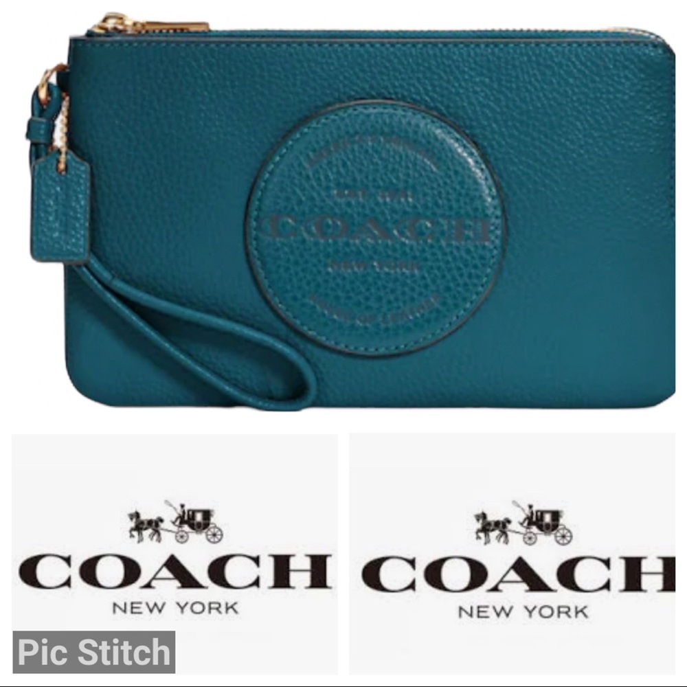 🆕Coach Dempsey Double Zip Wallet With Patch
